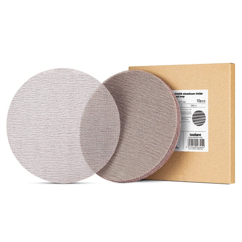 toolant Mesh Abrasive 9 inch Drywall Sander Sandpaper (120 grit - 10pcs), Dust-Free Hook and Loop Drywall Sanding Disc - Image 1